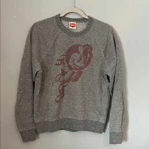 HOMAGE Heather Gray Sweatshirt with Maroon Graphic